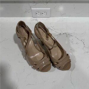 Franco Sarto Strappy Tan Heels